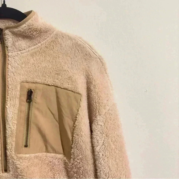 Elodie Tan Plush 1/2 Zip Jacket Size S Women's Fleece Sweatshirt Sweater Cozy - Picture 5 of 10